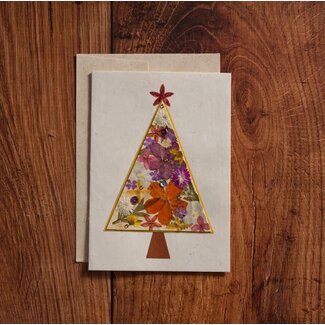 Philippines Pressed Flower Christmas Tree Card Philippines Pressed Flower Christmas Tree Card