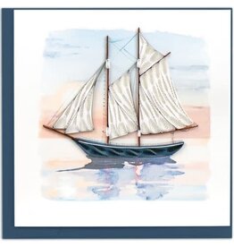 Vietnam Quilled Schooner at Sunset Card, Vietnam