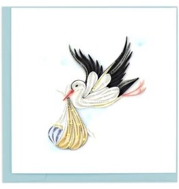 Vietnam Quilled Special Delivery Stork Card, Vietnam