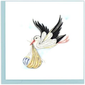 Vietnam Quilled Card -  Special Delivery Stork
