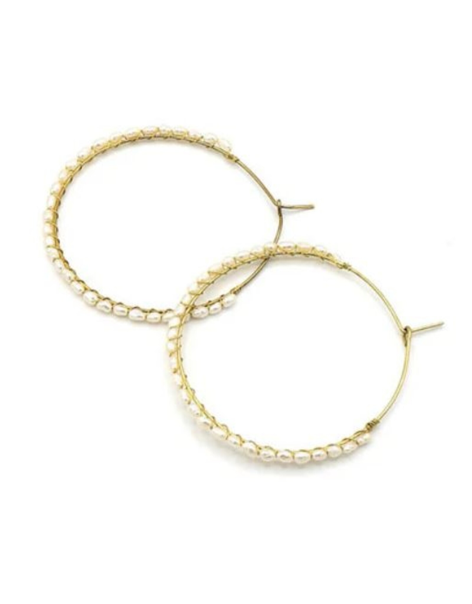 India Freshwater Pearl Hoops, Peru