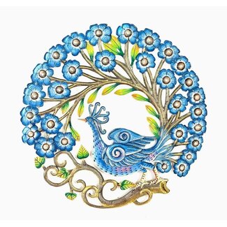 Haiti CLEARANCE Cut Metal Steel Drum Wall Art - Hybrid Peacock