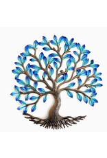 Haiti Large Electric Blue Tree of Life Cut Metal, Haiti