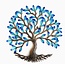 Haiti CLEARANCE Cut Metal Steel Drum Wall Art - Large Electric Blue Tree of Life