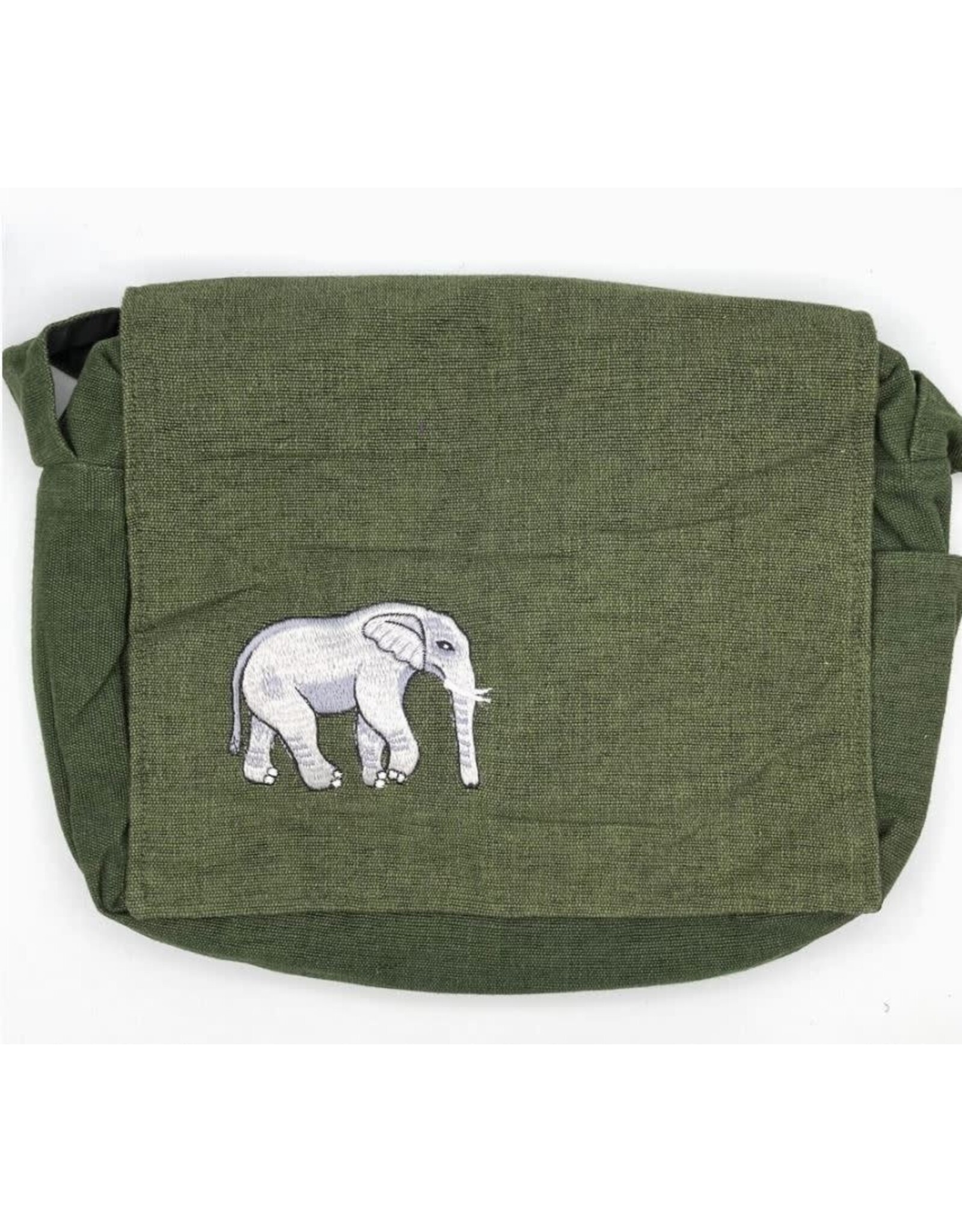 Nepal Forest Green Elephant Messenger Bag, Nepal