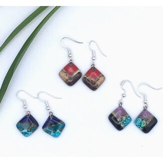 Ecuador Small Glass Earrings - Diamond