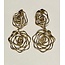 Cambodia CLEARANCE Bombshell Brass Rose Earrings