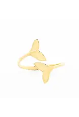 China Whale Tale Wrap Ring in Gold, China