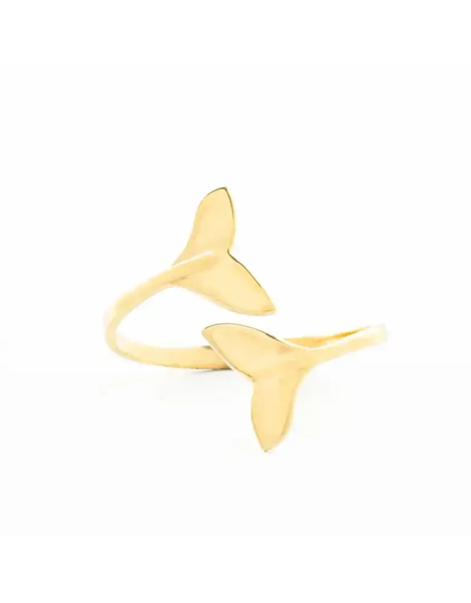 China Whale Tale Wrap Ring in Gold, China