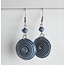 Uganda Spiral Paper Bead Earrings - Navy/White