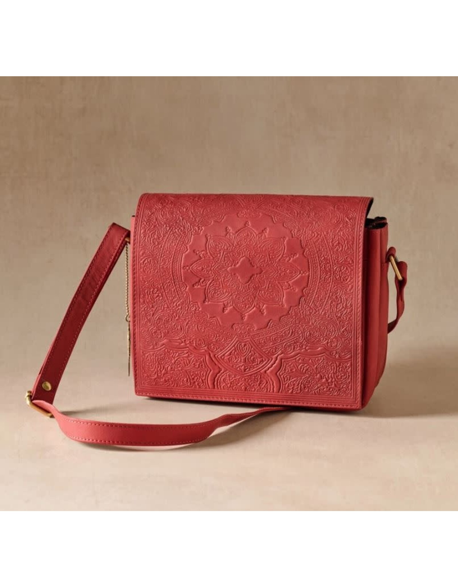 India Kohra Embossed Leather Crossbody Bag, India