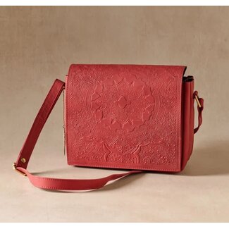 India Kohra Embossed Leather Crossbody Bag
