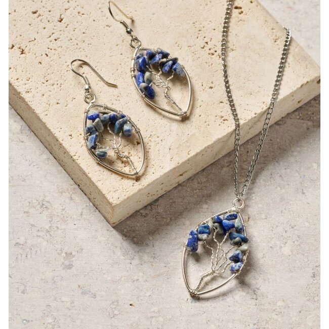 Lapis Tree Pendant Necklace