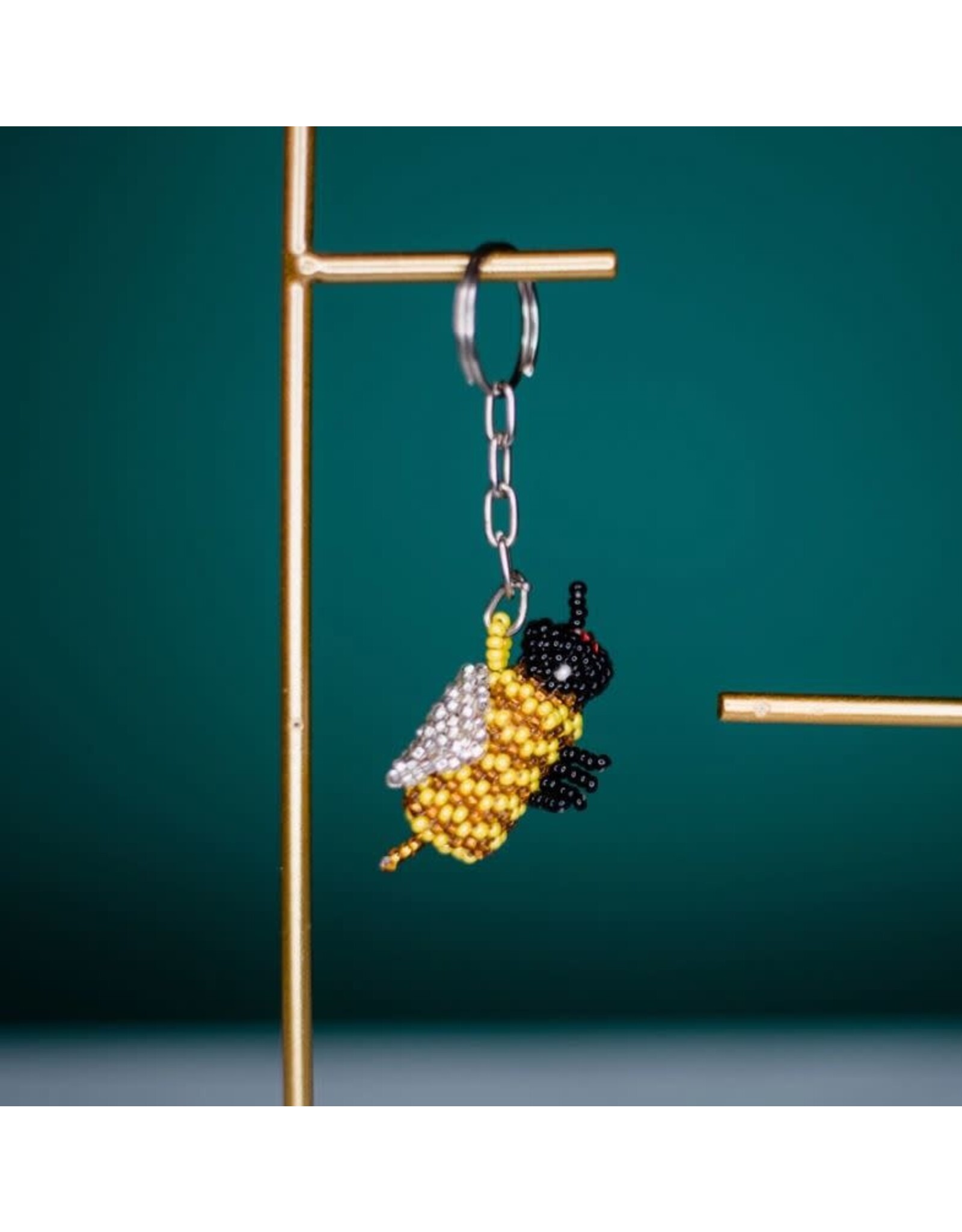 Guatemala Beaded Keychain - Bee, Guatemala