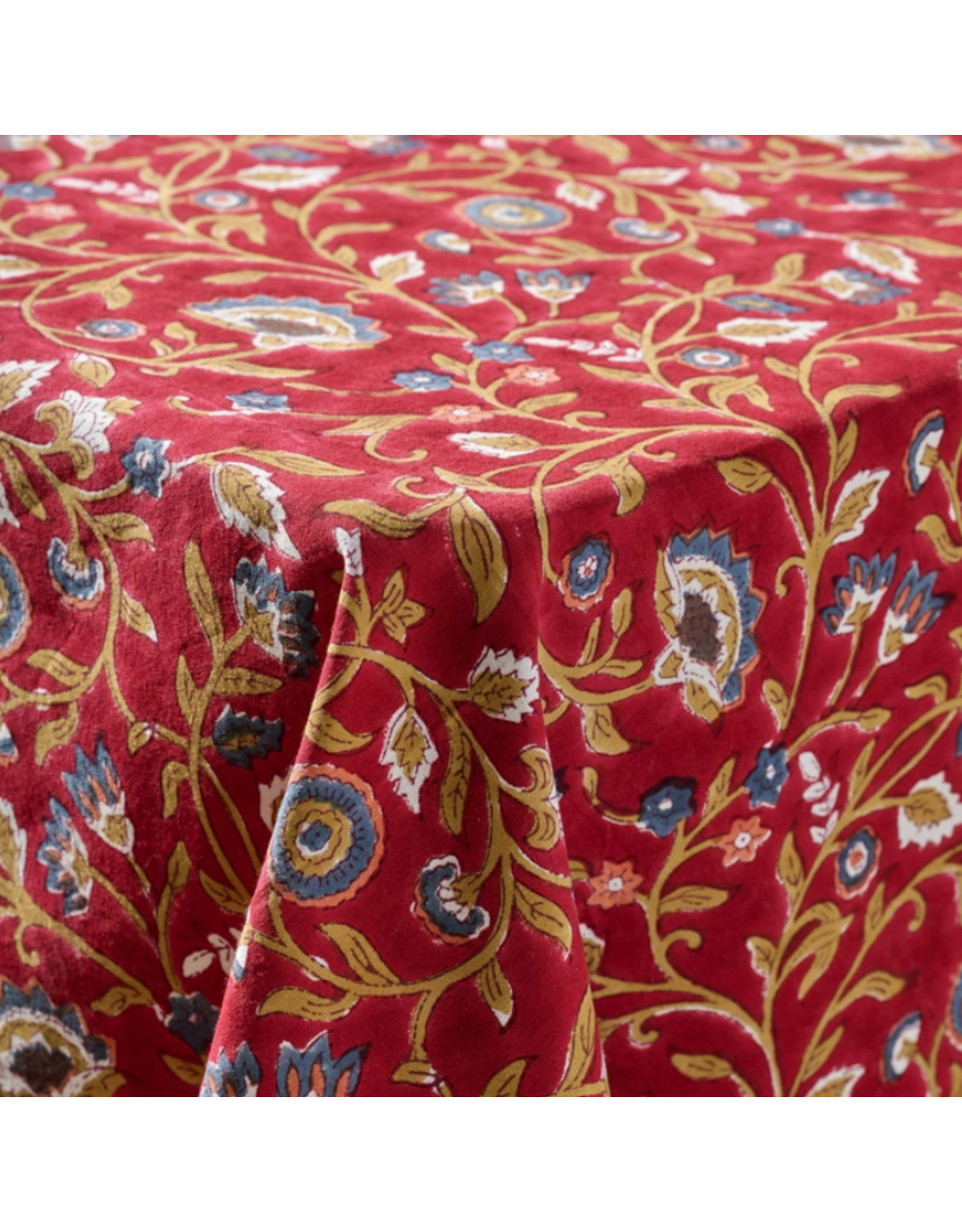 India Floral Blooms Tablecloth - Red (60" square), India