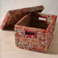 Bangladesh Lidded Sari & Kaisa Storage Basket