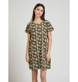 India Shirt Dress in Leopard Green, India
