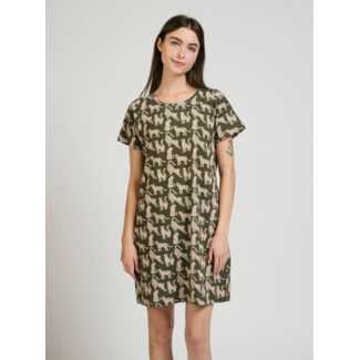 India Shirt Dress in Leopard Green
