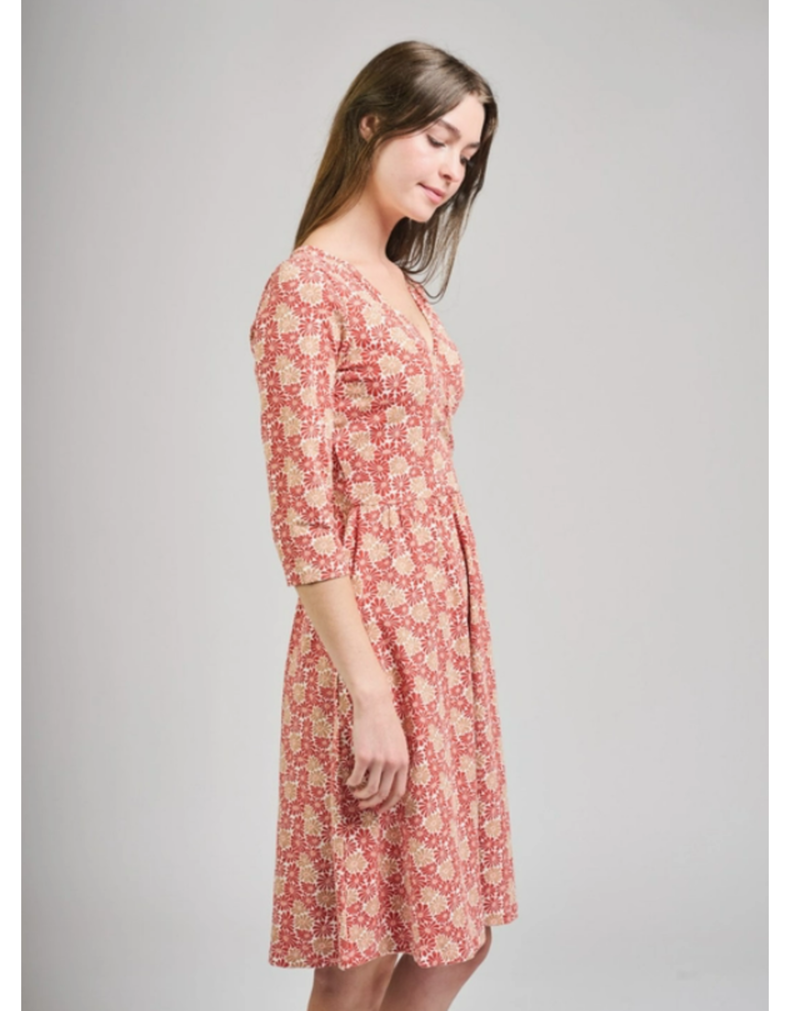 India Callie Wrap Dress in Matisse Vermillion, India