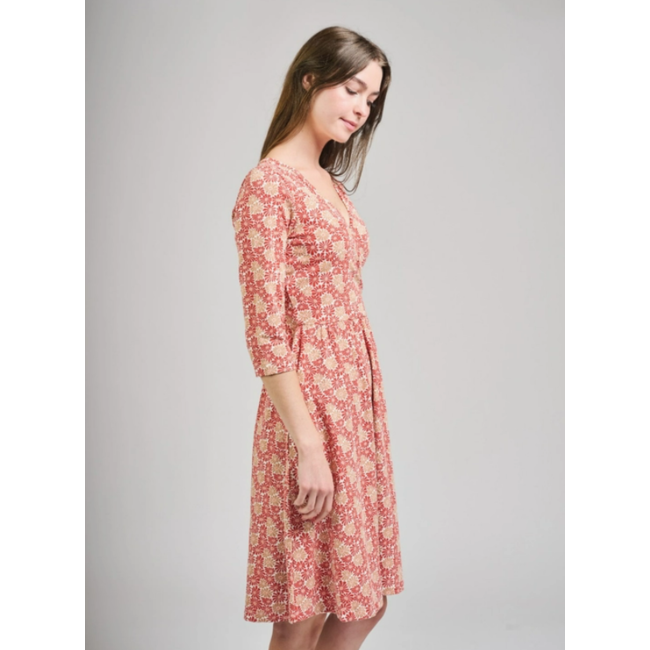 Callie Wrap Dress in Matisse Vermillion