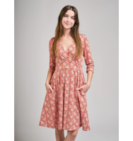 India Callie Wrap Dress in Matisse Vermillion, India