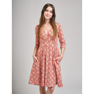 India Callie Wrap Dress in Matisse Vermillion