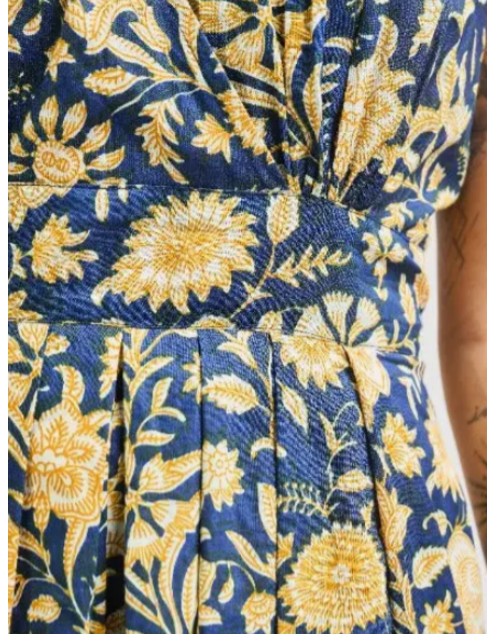 India Lucille Dress in Navy Botanical, India