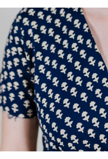 India Katie Wrap Dress in Micro Floral Navy, India