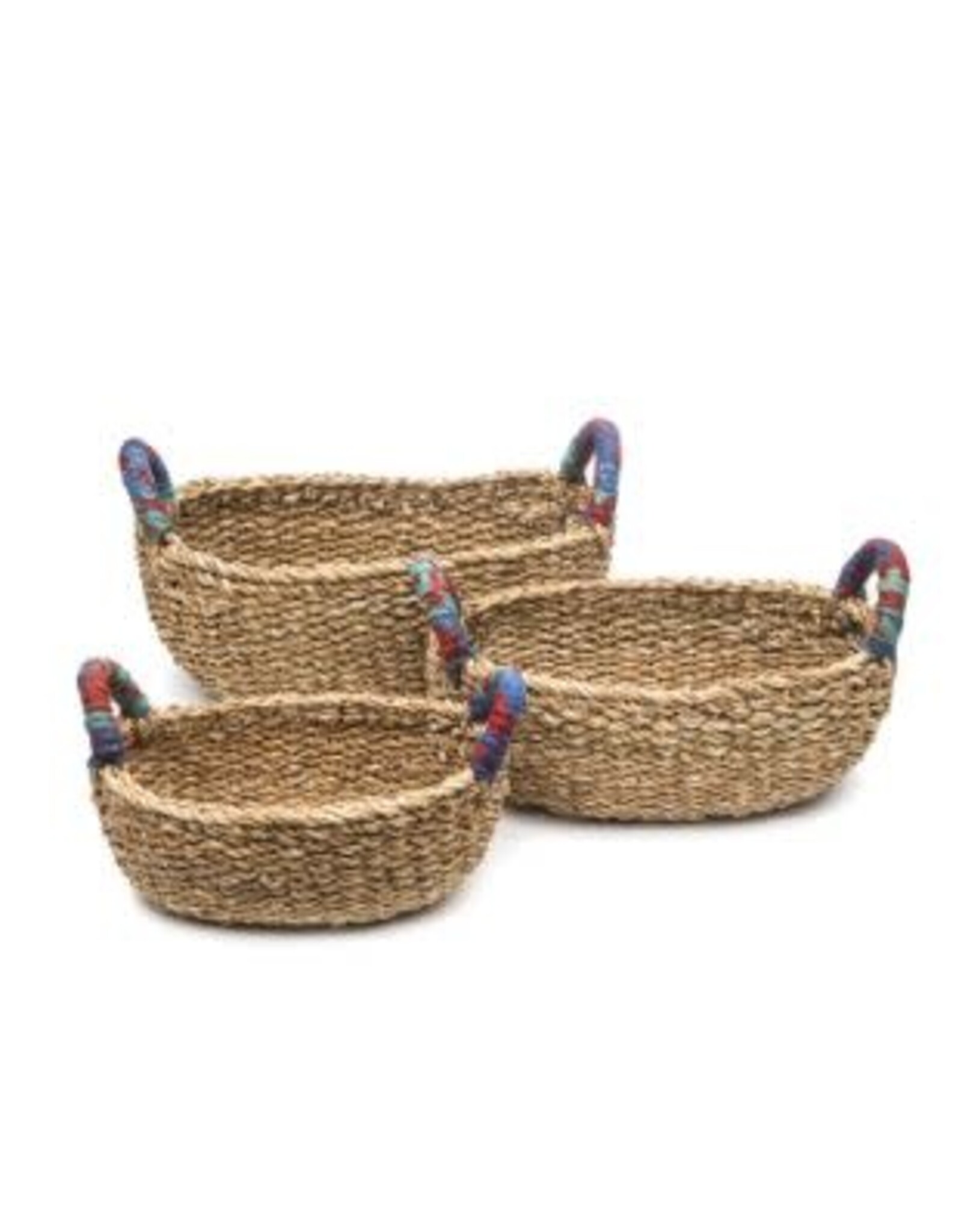 India Sari Handle Table Basket, India