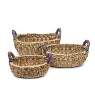 India Sari Handle Table Basket