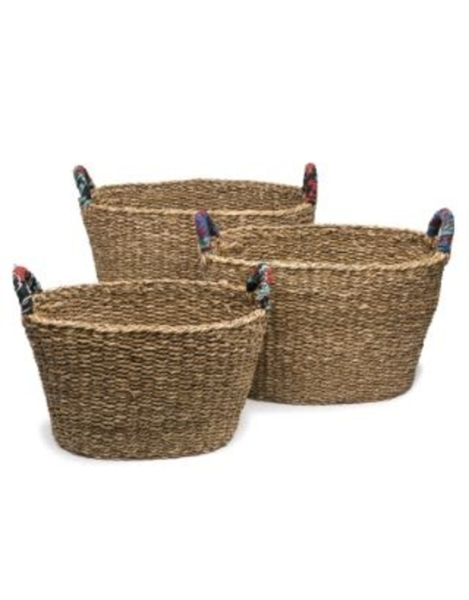 India Sari Handle Floor Basket, India