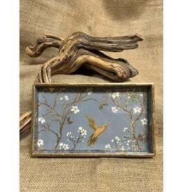 India Rectangular Vanity Tray - Hummingbird, Small 10X6", India