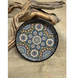 India Round Vanity Tray - Blue, Small 7"D, India