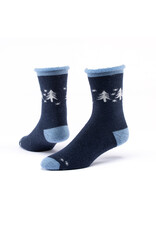 Argentina Wool Snuggle Socks - Snowy Forest/Navy