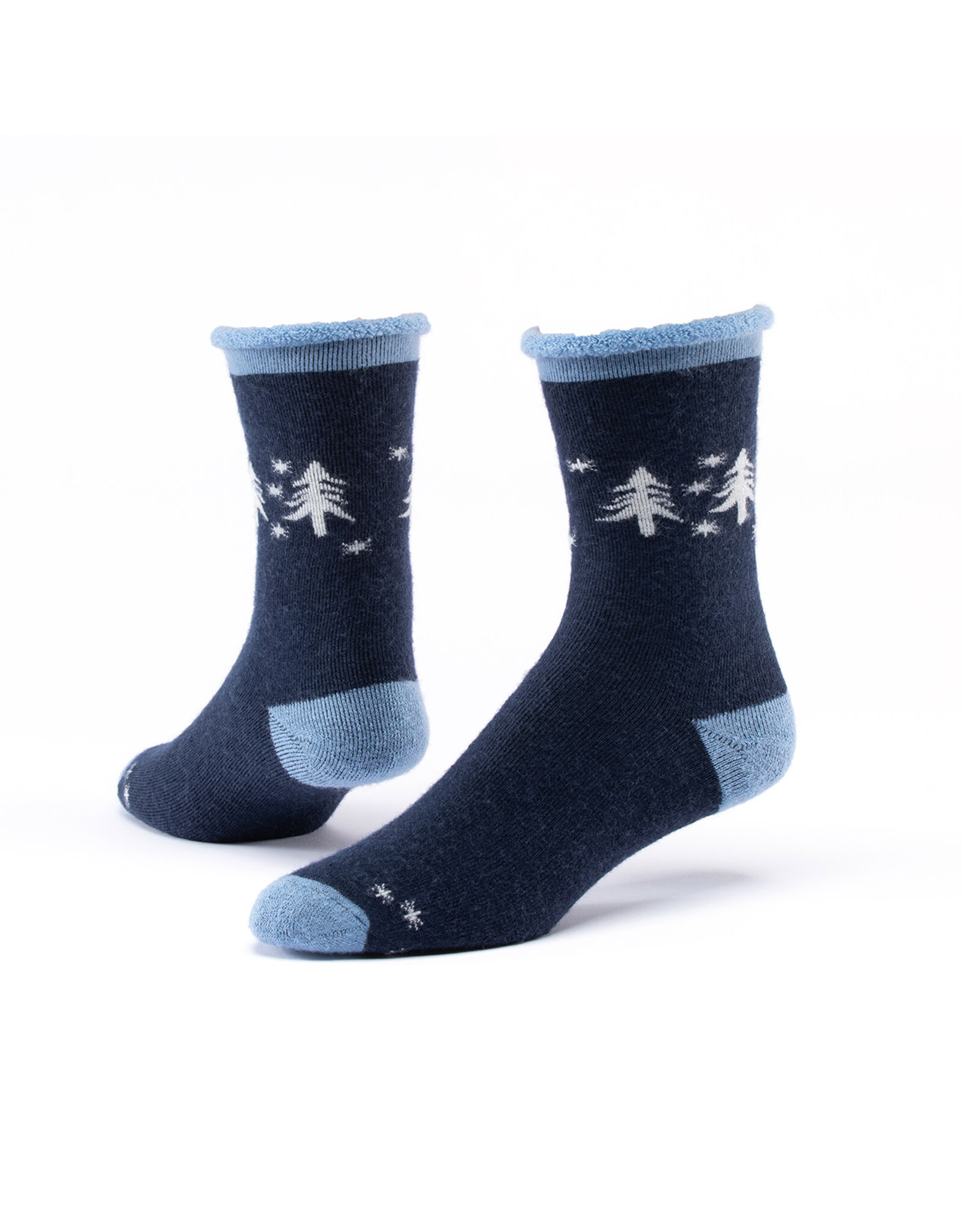 Argentina Wool Snuggle Socks - Snowy Forest/Navy