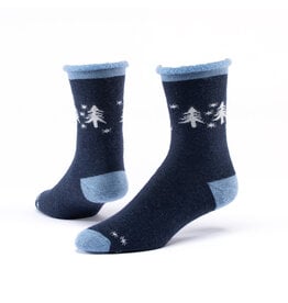 Argentina Wool Snuggle Socks - Snowy Forest/Navy