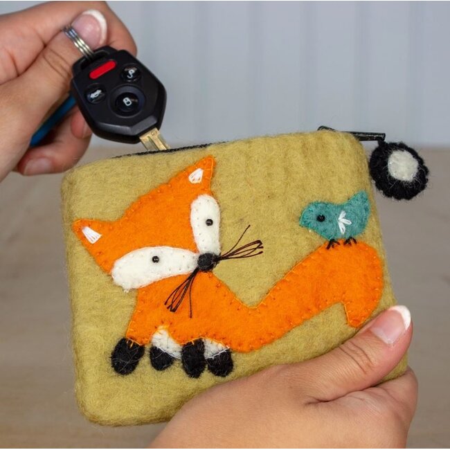 Felt Coin Purse - Fox & Bird
