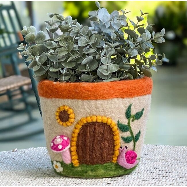Fungi House Felt Pot