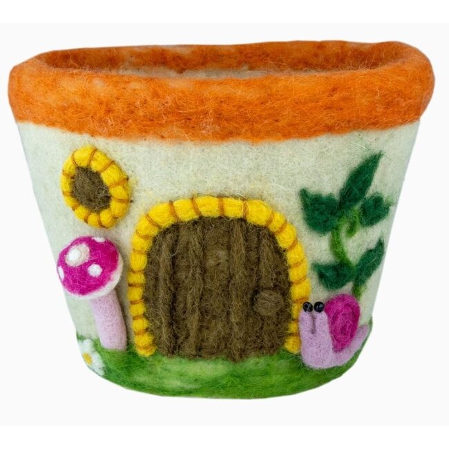 Fungi House Felt Pot