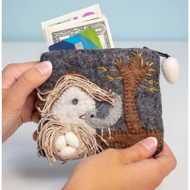 Felt Coin Purse - Nesting Bird