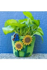 Nepal Sunflower Felt Pot