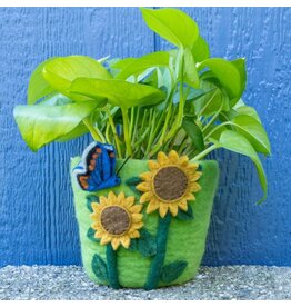 Nepal Sunflower Felt Pot