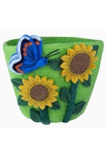 Nepal Sunflower Felt Pot