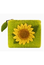 Nepal Sunny Sunflower Felt Coin Purse, Nepal