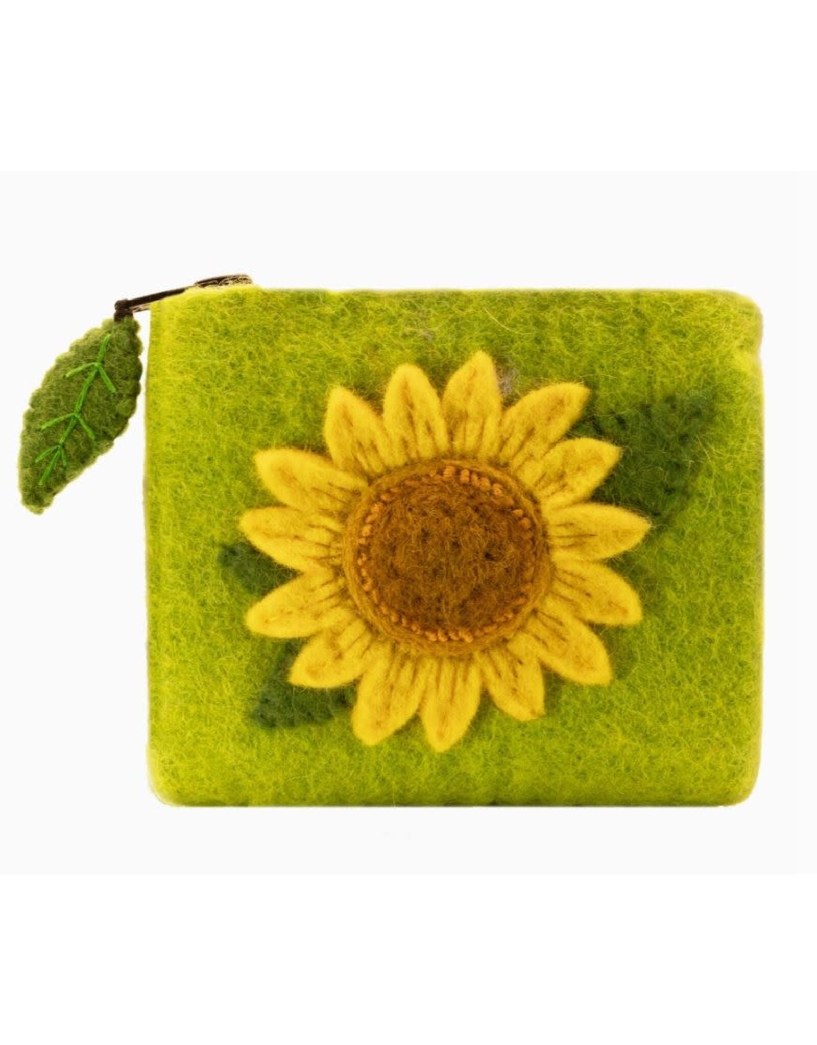 Nepal Sunny Sunflower Felt Coin Purse, Nepal