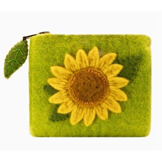 Nepal Felt Coin Purse - Sunny Sunflower