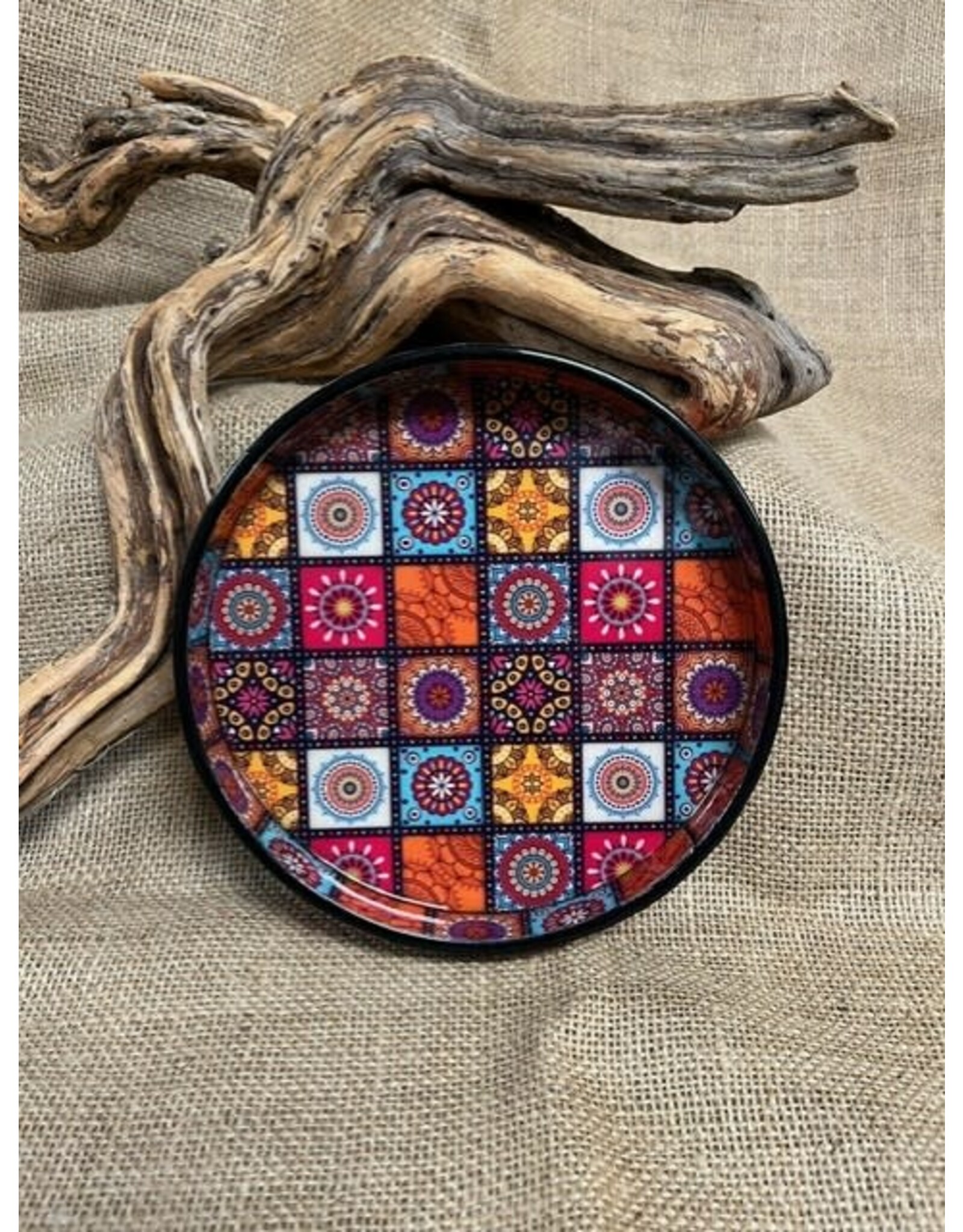 India Round Vanity Tray - Multi, India