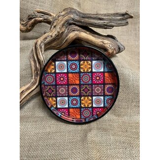 India Round Vanity Tray - Multi
