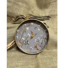 India Round Vanity Tray - Hummingbird, India