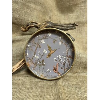 India Round Vanity Tray - Hummingbird